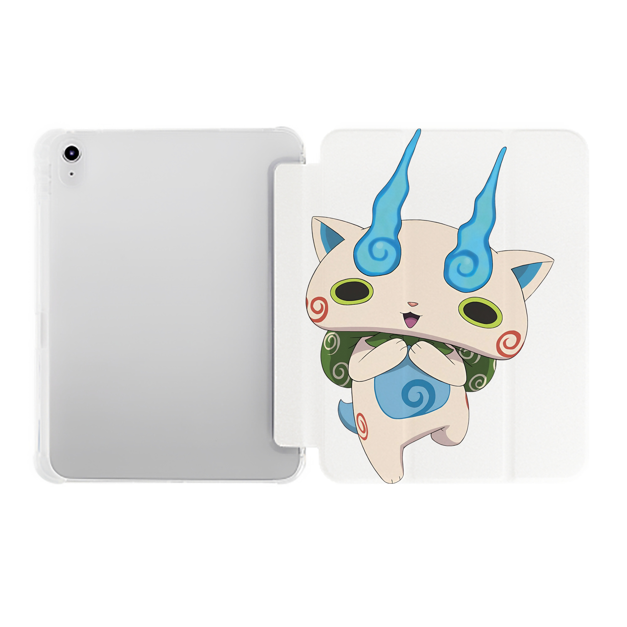 （画像用） 妖怪ウォッチ Yo-kai Watch IPad ケース ペン収納付き 三つ折りスタンド PUレザー×シリコン 対応機種9.5/10.5/10.9インチ